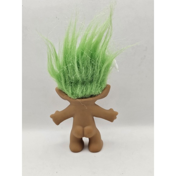 Vintage 4" Ace Novelty Troll Doll Green Hair Jewel Diamond Belly Nightcap - Picture 4 of 7
